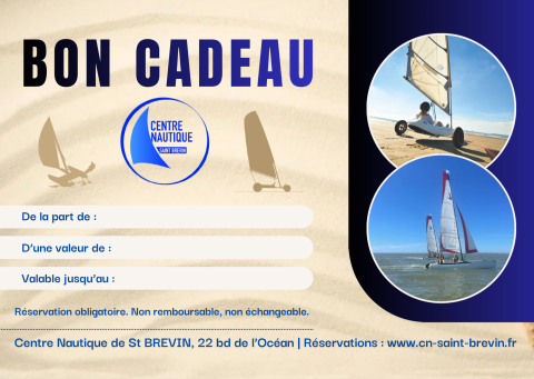 BON CADEAU CHAR A VOILE Stage 3 jours adultes (14 ans et +) : 3x1h30